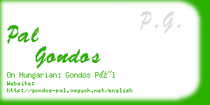 pal gondos business card